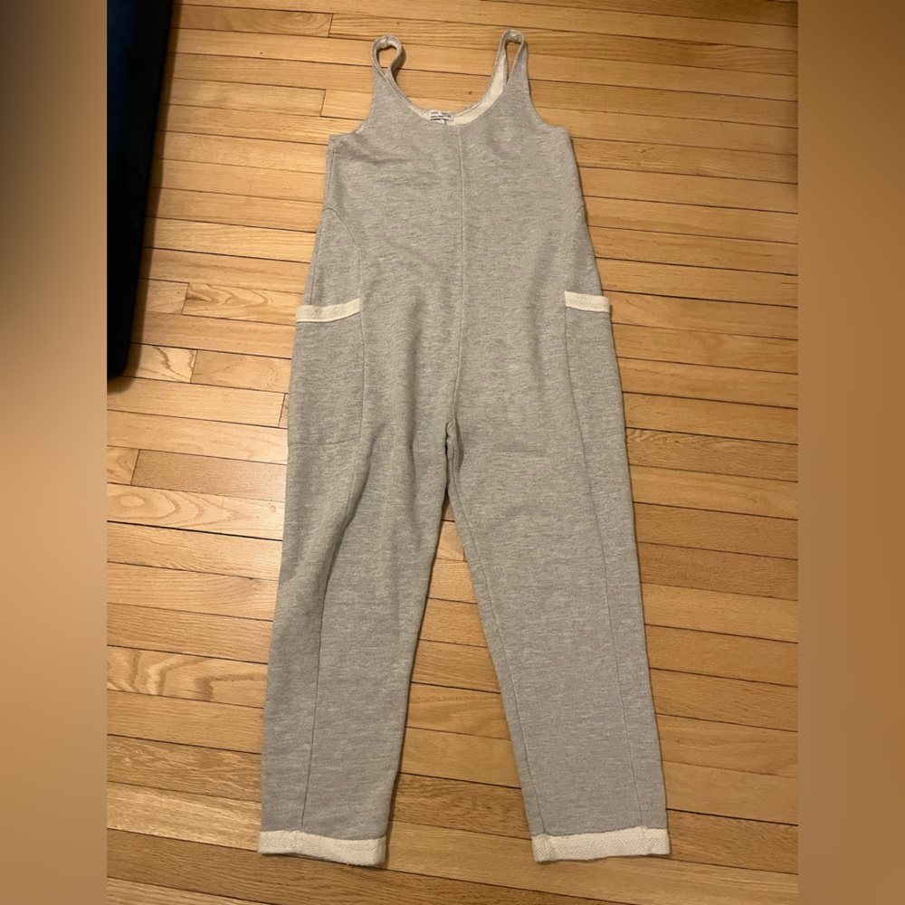 Only Hearts for Anthropologie Grey French Terry Jumpsuit Size Medium